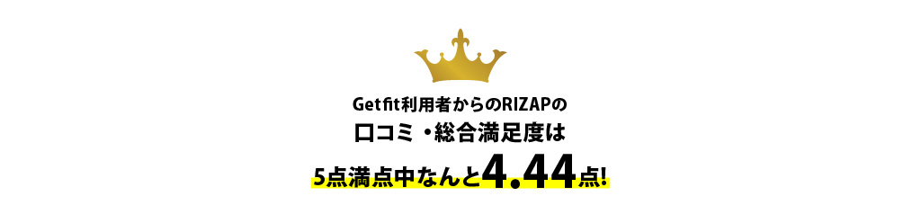 Getfit利用者からのRIZAPの口コミ・総合満足度は、5点満点中なんと4.44点！